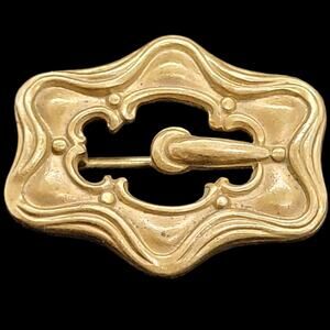 Elegant Antique Art Nouveau 10K Gold‎ Pin Romantic Organic Jewelry Accent